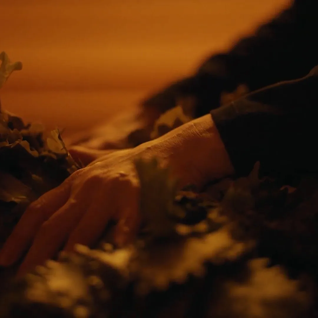 Traditional sauna platza treatment with birch branches